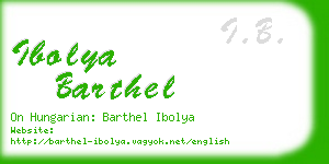 ibolya barthel business card